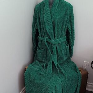 Plush cotton chenille robe - Soft Cozy Lounge Wrap